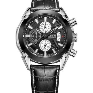 Jedir Black and Silver Chronograph Watch